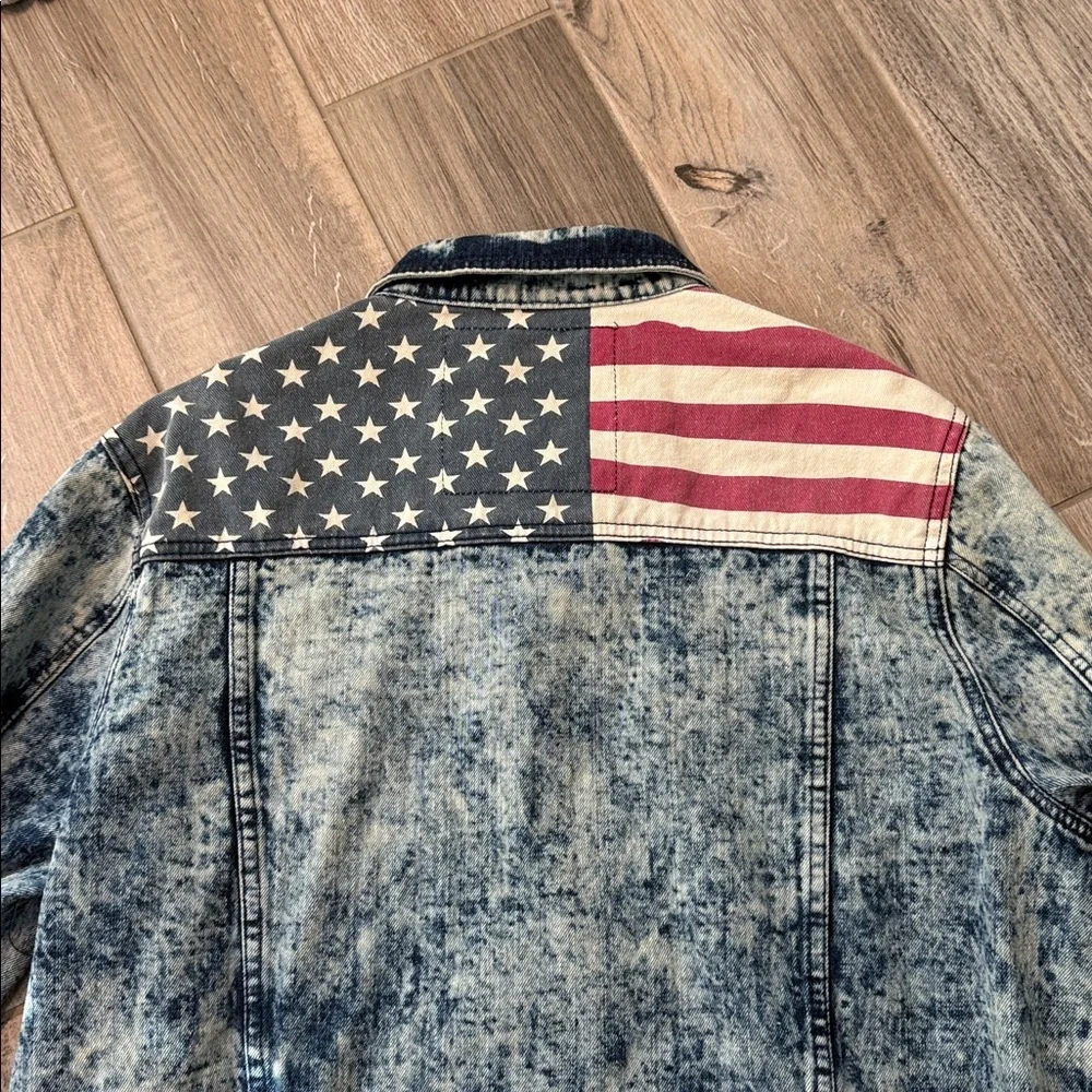 Vintage 1738 Original Brand American Flag‎ Denim Jacket Sz Large - Picture 9 of 11